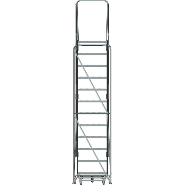 153 in H Steel Rolling Ladder, 12 Steps