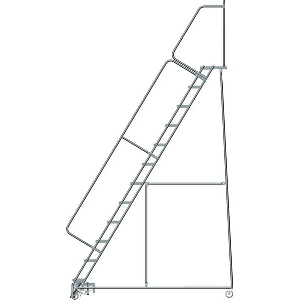 153 in H Steel Rolling Ladder, 12 Steps