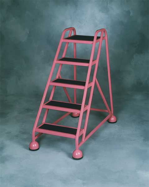 49 in H Steel Rolling Ladder, 5 Steps