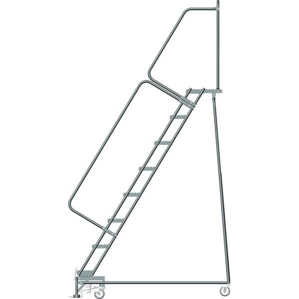 113 in H Steel Rolling Ladder, 8 Steps
