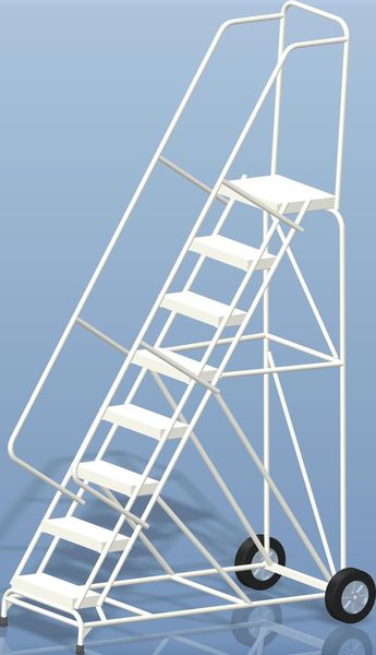 113 in H Aluminum Wheelbarrow Ladder, 8 Steps