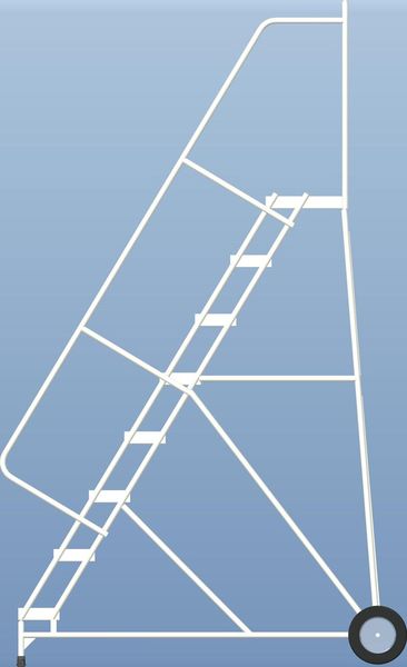 113 in H Aluminum Wheelbarrow Ladder, 8 Steps