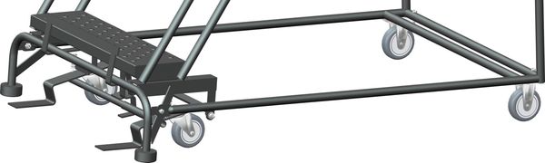 103 in H Steel Rolling Ladder, 7 Steps