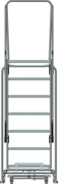 103 in H Steel Rolling Ladder, 7 Steps