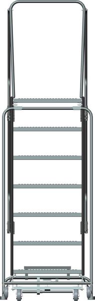 103 in H Steel Rolling Ladder, 7 Steps