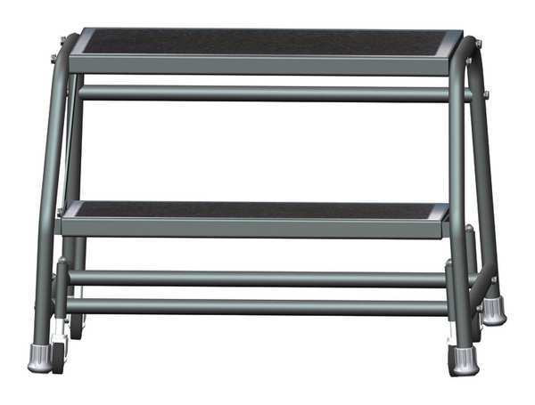 19 in H Steel Rolling Ladder, 2 Steps