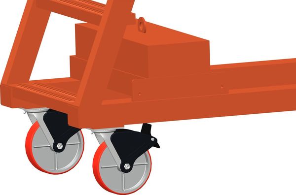 155 in H Steel Cantilever Rolling Ladder, 9 Steps