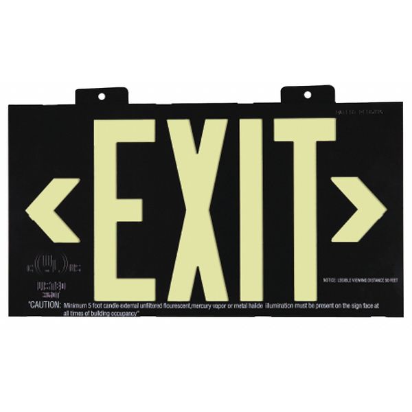 Exit Sign, 8 3/4 in x 15 3/8 in, Plastic