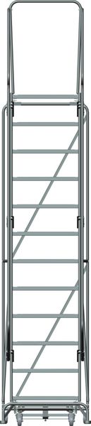 153 in H Steel Rolling Ladder, 12 Steps