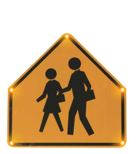 Blinkersign, S1-1, 36in, School Xing, DG3, FYG, Solar