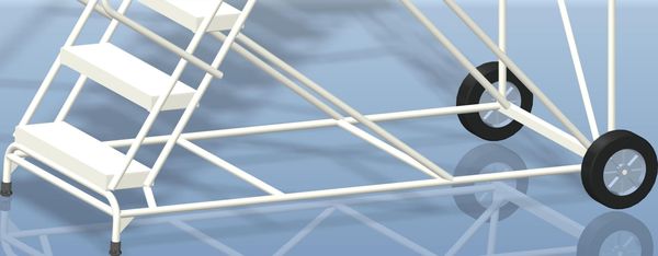 133 in H Aluminum Wheelbarrow Ladder, 10 Steps