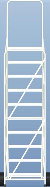 133 in H Aluminum Wheelbarrow Ladder, 10 Steps