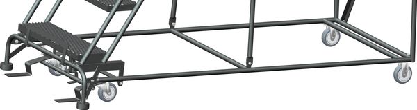 143 in H Steel Rolling Ladder, 11 Steps