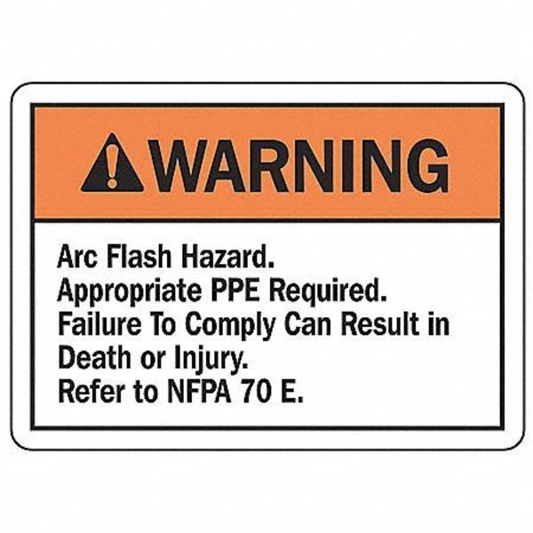 Permanent Adhesive Label, 3 1/2 in Height, 5 in Width, Vinyl, Horizontal Rectangle, English