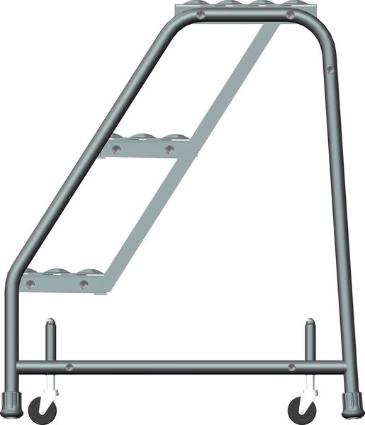 28 1/2 in H Steel Rolling Ladder, 3 Steps