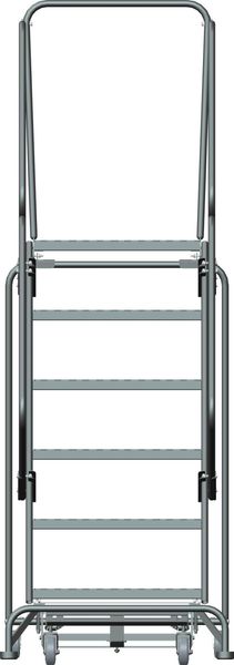 93 in H Steel Rolling Ladder, 6 Steps