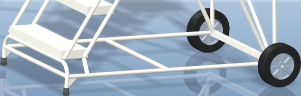 103 in H Aluminum Wheelbarrow Ladder, 7 Steps