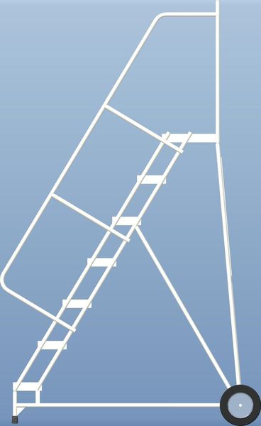 103 in H Aluminum Wheelbarrow Ladder, 7 Steps