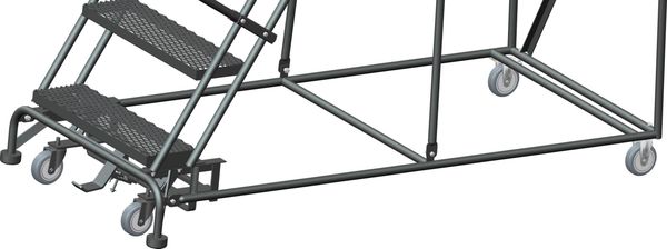 133 in H Steel Rolling Ladder, 10 Steps