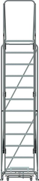 153 in H Steel Rolling Ladder, 12 Steps