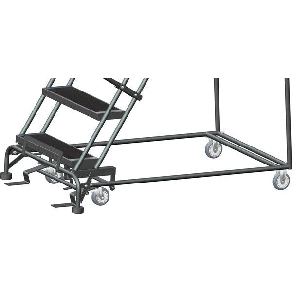 103 in H Steel Rolling Ladder, 7 Steps