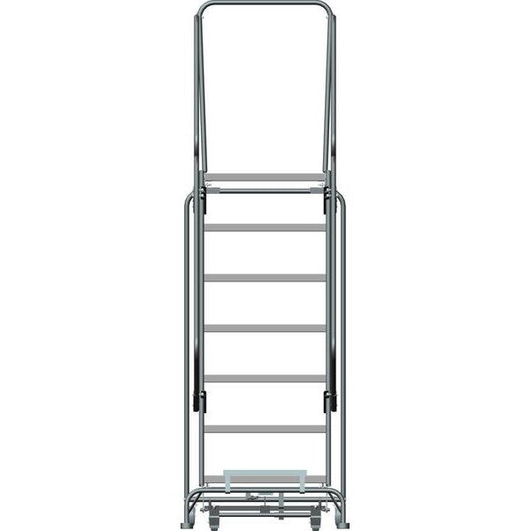 103 in H Steel Rolling Ladder, 7 Steps