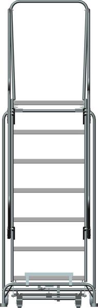 103 in H Steel Rolling Ladder, 7 Steps