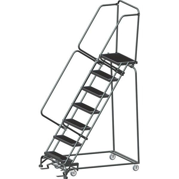 103 in H Steel Rolling Ladder, 7 Steps