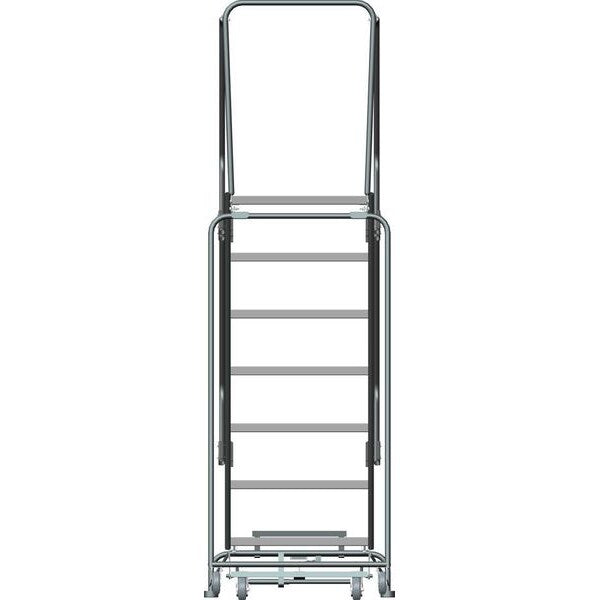 103 in H Steel Rolling Ladder, 7 Steps