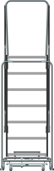 103 in H Steel Rolling Ladder, 7 Steps