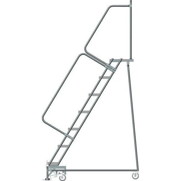103 in H Steel Rolling Ladder, 7 Steps