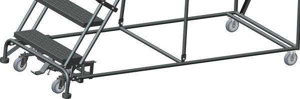 143 in H Steel Rolling Ladder, 11 Steps