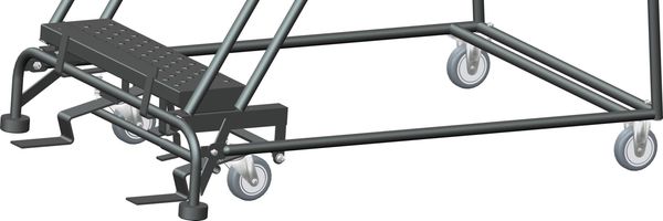 93 in H Steel Rolling Ladder, 6 Steps