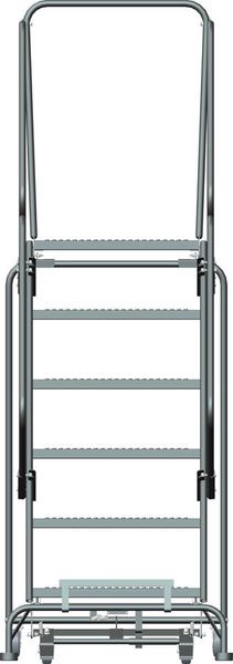 93 in H Steel Rolling Ladder, 6 Steps