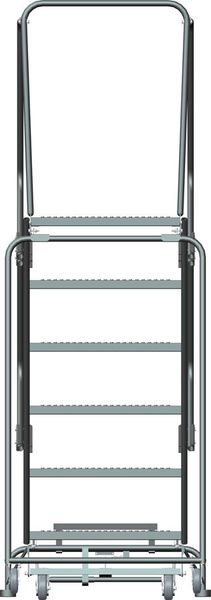 93 in H Steel Rolling Ladder, 6 Steps