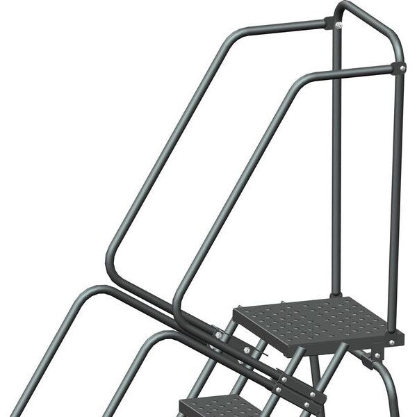 113 in H Steel Rolling Ladder, 8 Steps