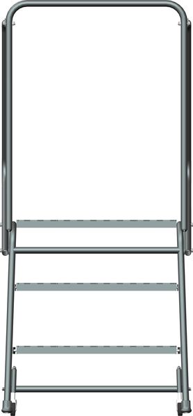 58 1/2 in H Steel Rolling Ladder, 3 Steps
