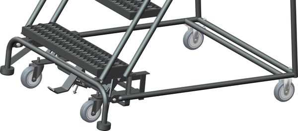 83 in H Steel Rolling Ladder, 5 Steps