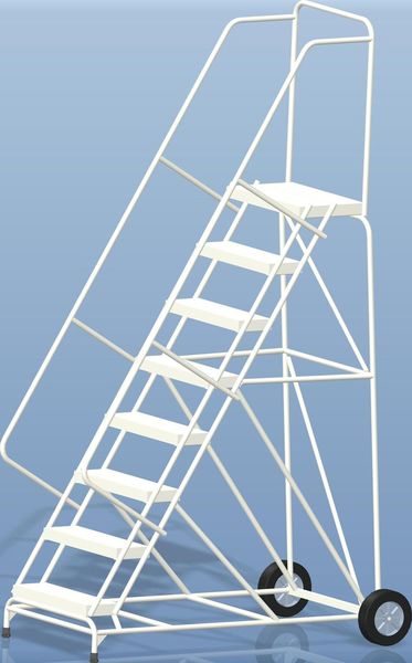 113 in H Aluminum Wheelbarrow Ladder, 8 Steps