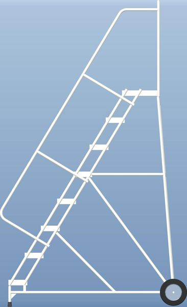 113 in H Aluminum Wheelbarrow Ladder, 8 Steps
