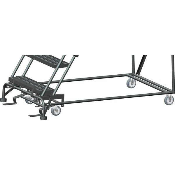 113 in H Steel Rolling Ladder, 8 Steps