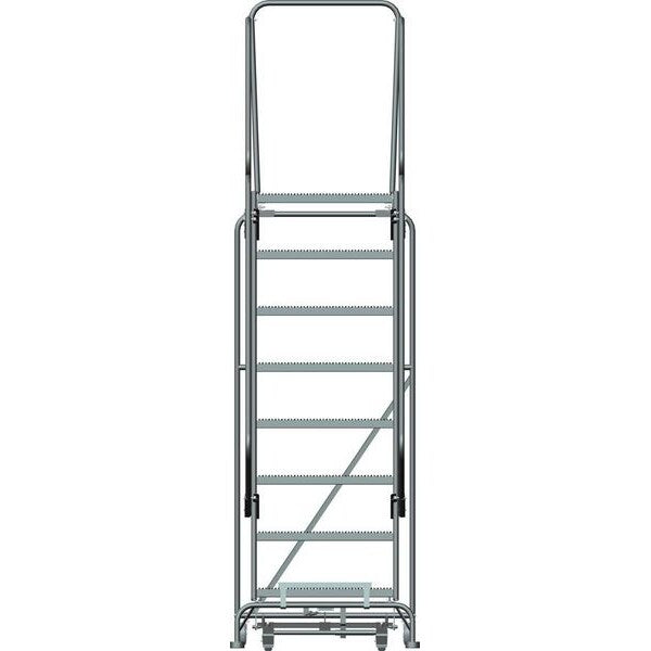 113 in H Steel Rolling Ladder, 8 Steps