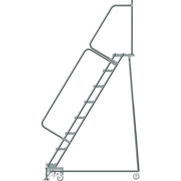 113 in H Steel Rolling Ladder, 8 Steps