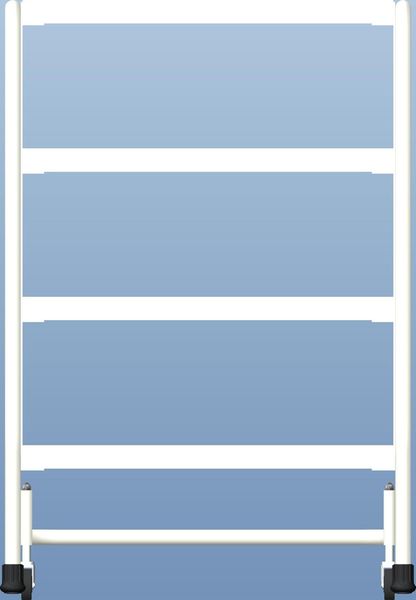 38 in H Aluminum Rolling Ladder, 4 Steps