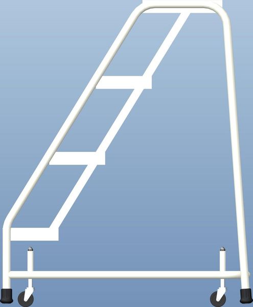 38 in H Aluminum Rolling Ladder, 4 Steps