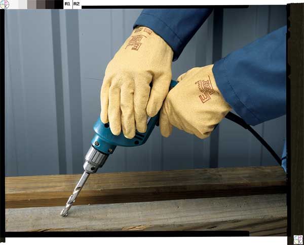 PVC Coated Gloves, Full Coverage, Yellow, M, PR