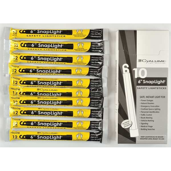 Lightstick, Green, 12 hr., 6 In. L, PK10