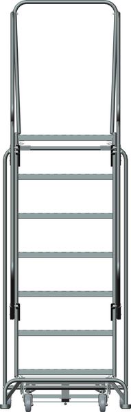 103 in H Steel Rolling Ladder, 7 Steps