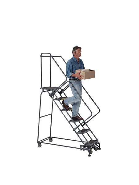 143 in H Steel Rolling Ladder, 11 Steps
