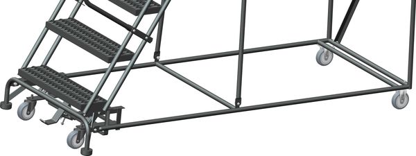 153 in H Steel Rolling Ladder, 12 Steps